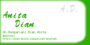 anita dian business card